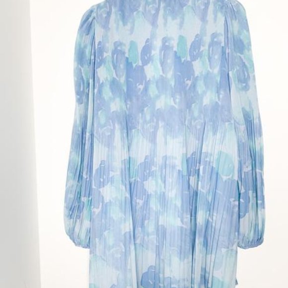 GANNI BLUE PRINTED MINI DRESS NWT SZ 38 - Picture 4 of 6